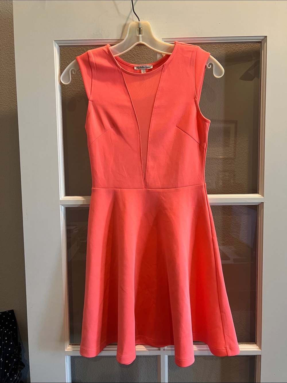 Charlotte Russe Coral-Pink Sleeveless Fit & Flare Mini Dress